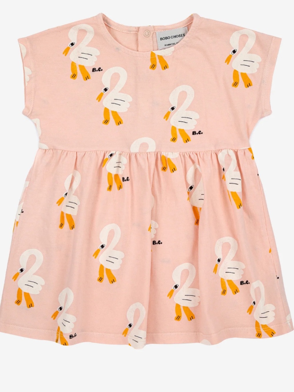 Bobo Choses Light Pink Swan Print Top